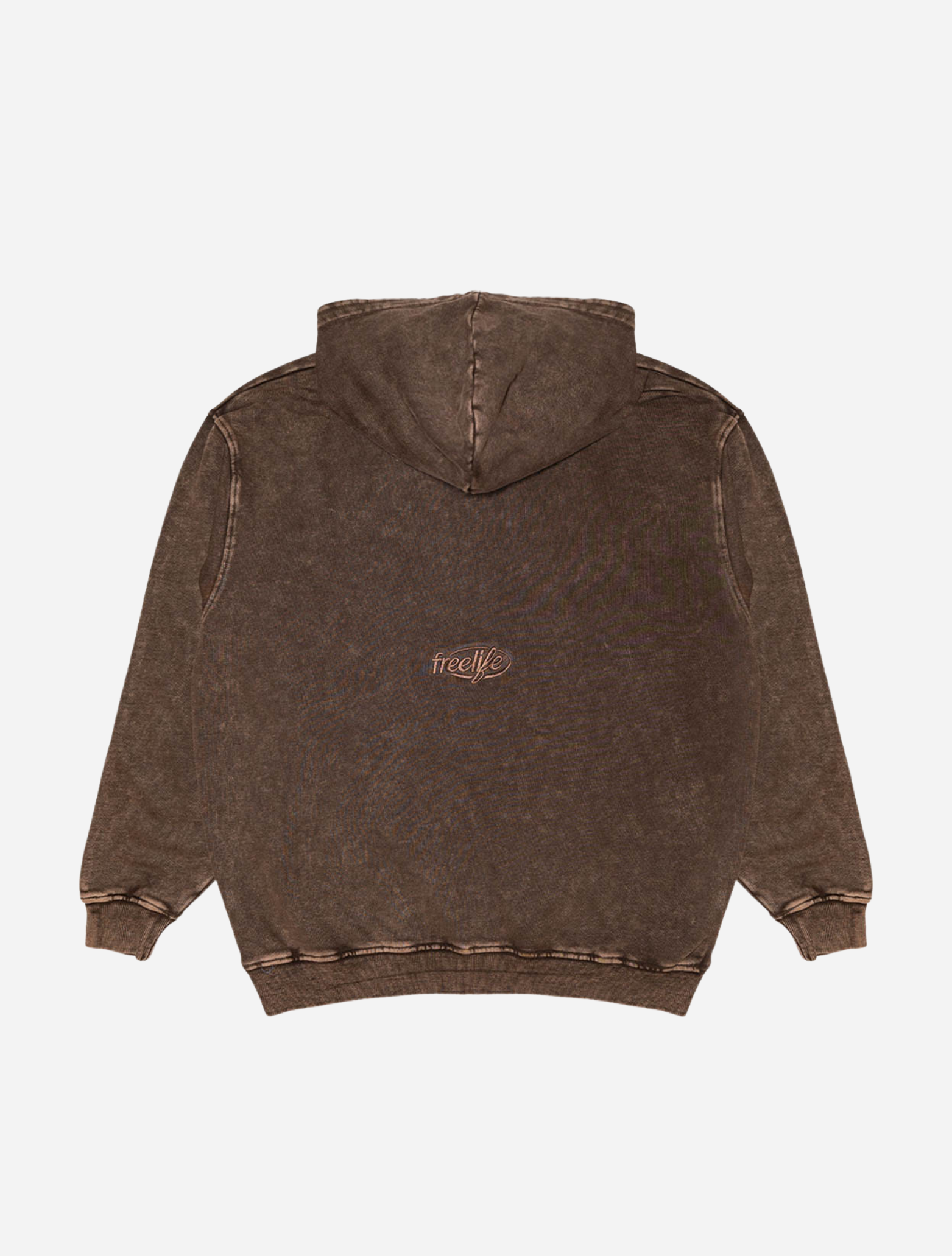 Acid Wash Hoodie - Brown