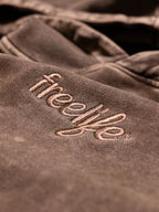 Acid Wash Hoodie - Brown