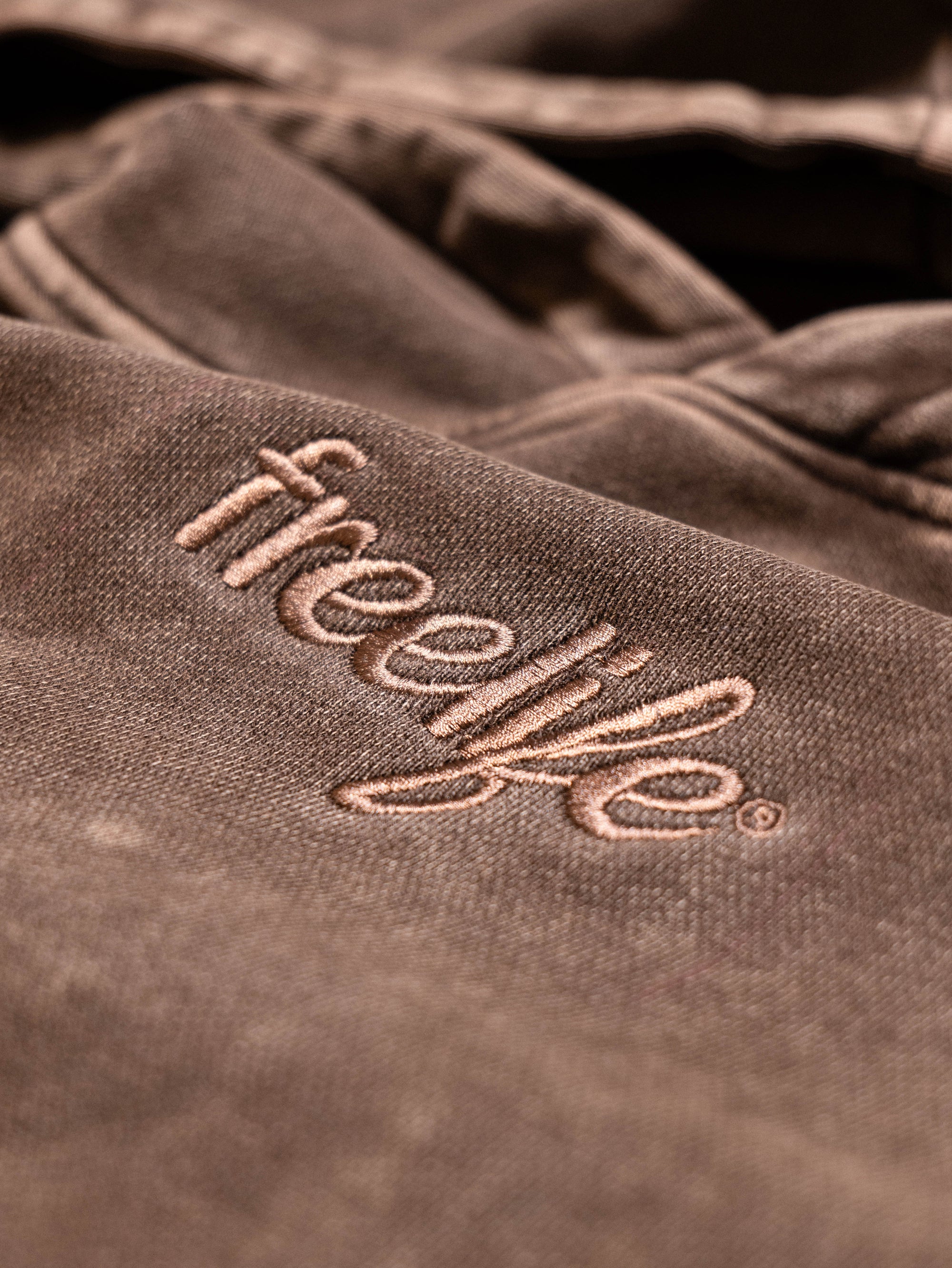 Acid Wash Hoodie - Brown