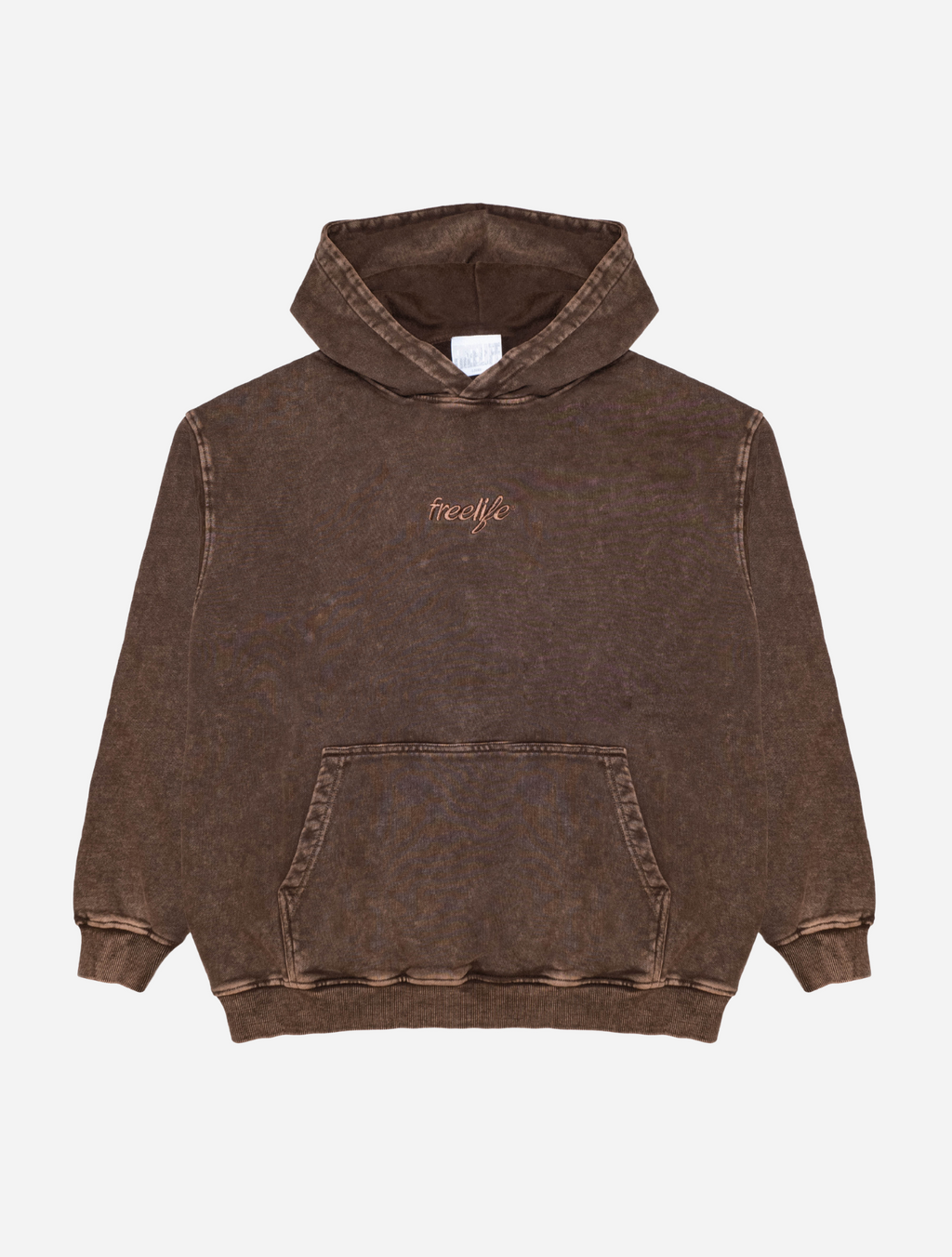 Acid Wash Hoodie - Brown