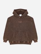 Acid Wash Hoodie - Brown