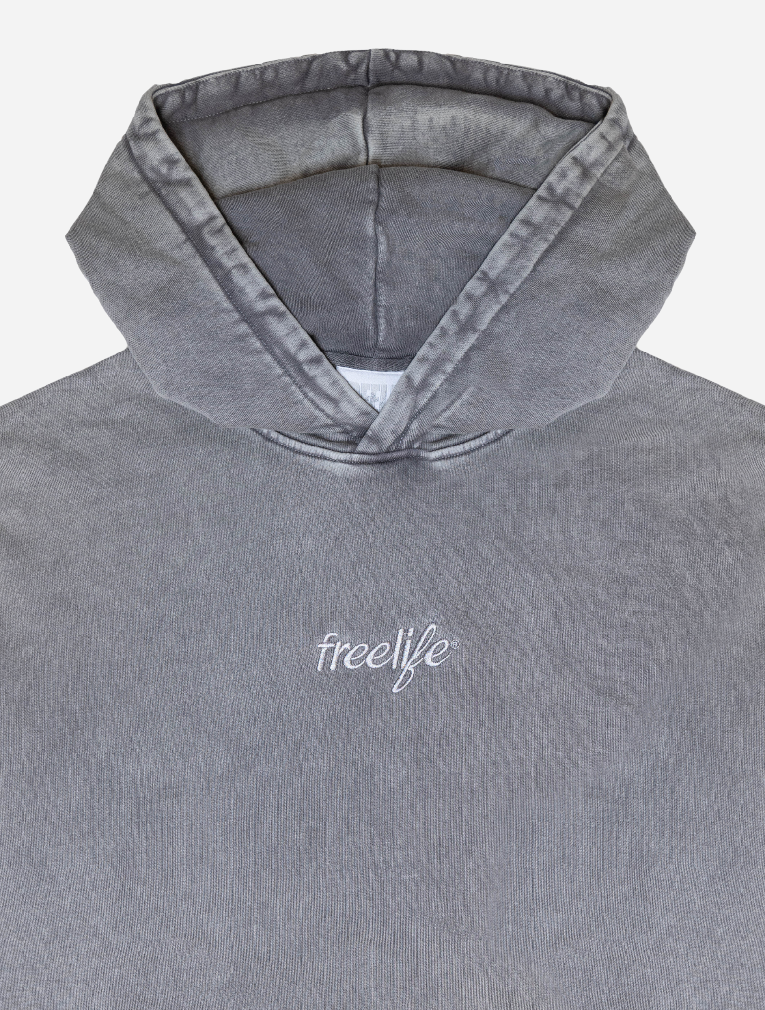 Acid Wash Hoodie - Gray