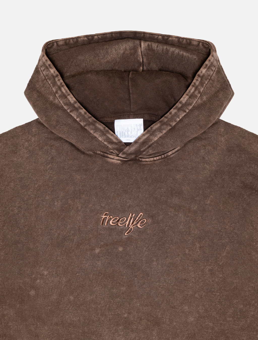 Acid Wash Hoodie - Brown