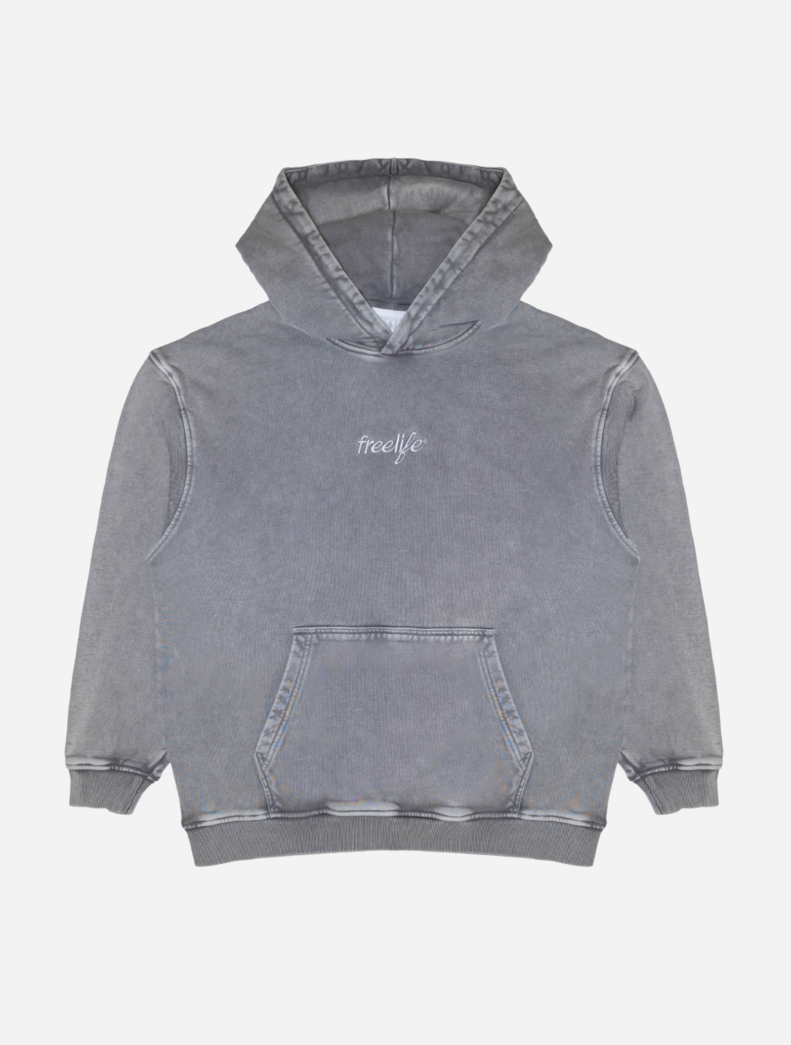Acid Wash Hoodie - Gray