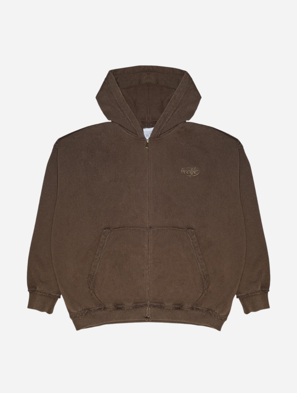 Zipper Hoodie - Brown