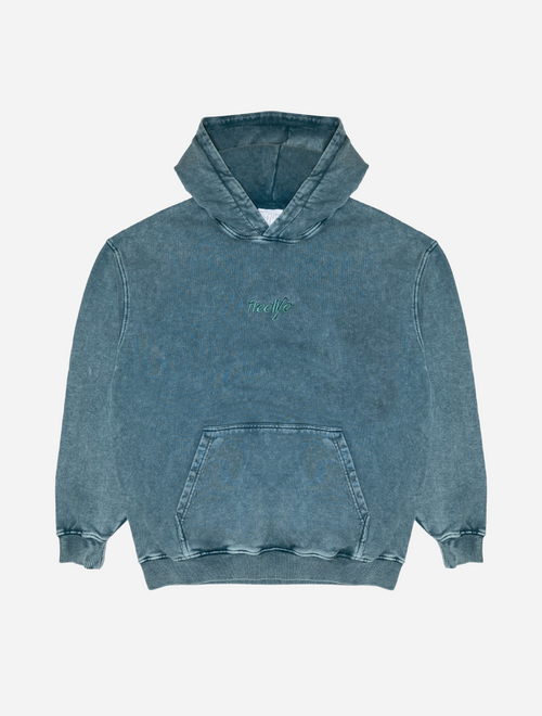 Acid Wash Hoodie - Green