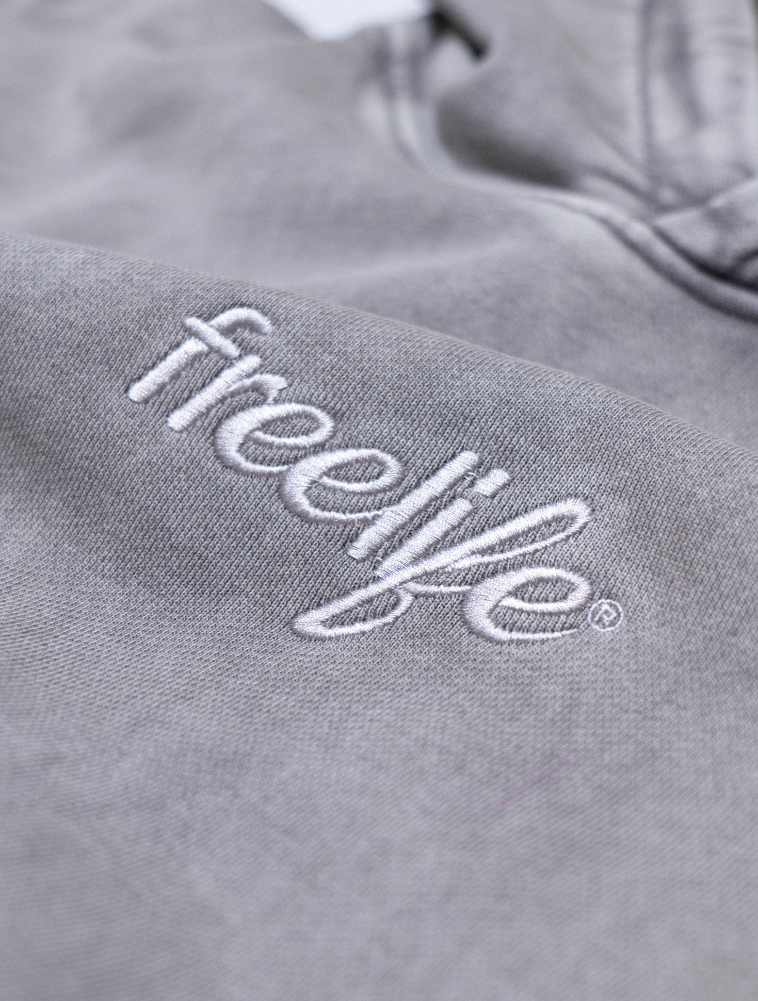 Acid Wash Hoodie - Gray