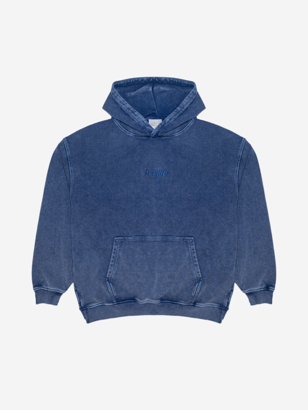 Acid Wash Hoodie - Blue