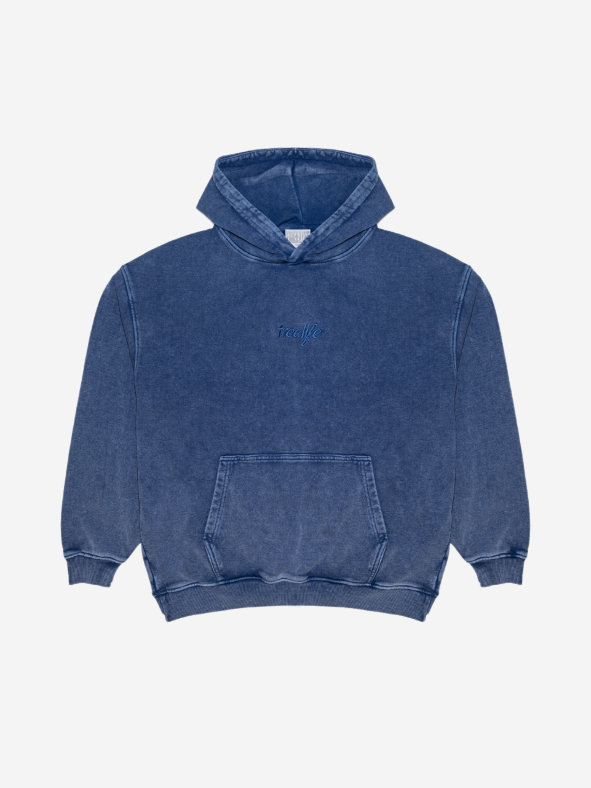 Acid Wash Hoodie - Blue