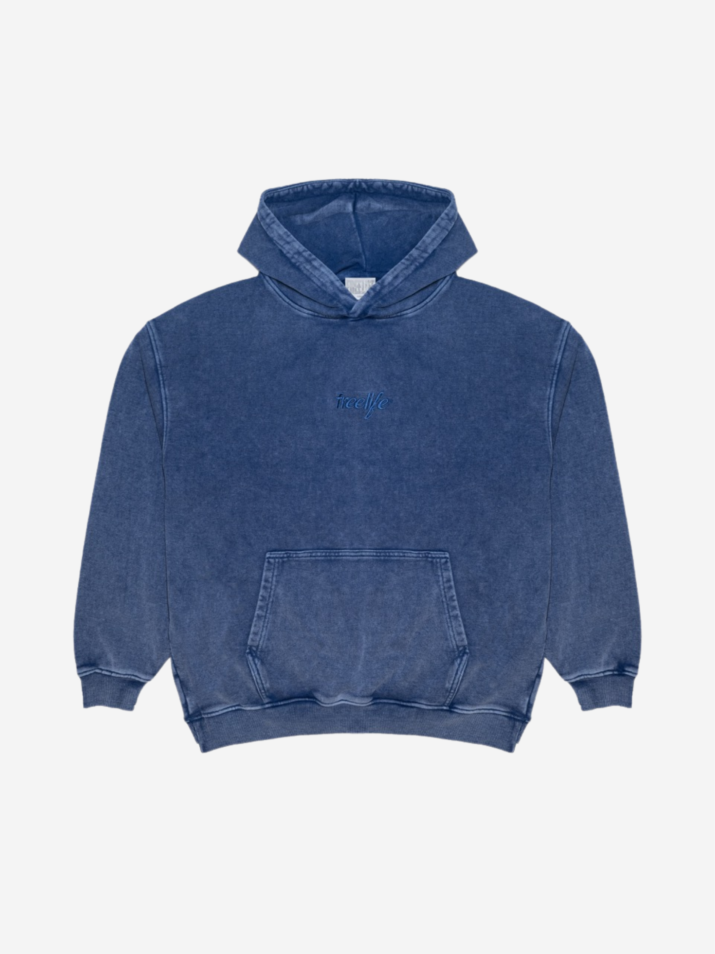 Acid Wash Hoodie - Blue