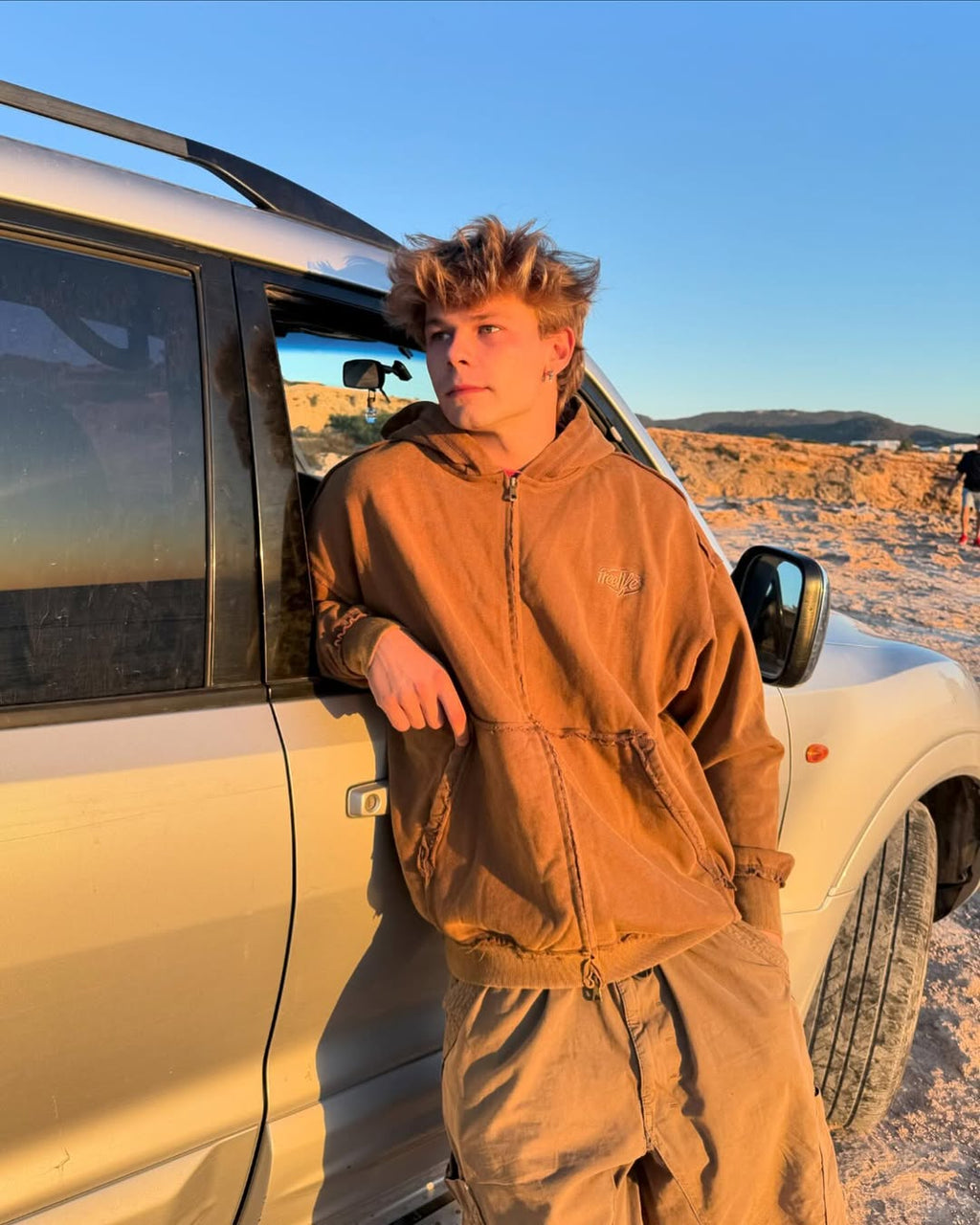 Zipper Hoodie - Brown