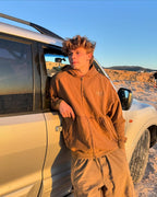 Zipper Hoodie - Brown